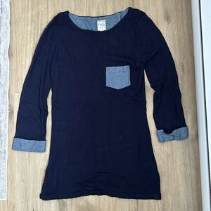 Twik Sweater with Denim Cuffs‎ & Pocket